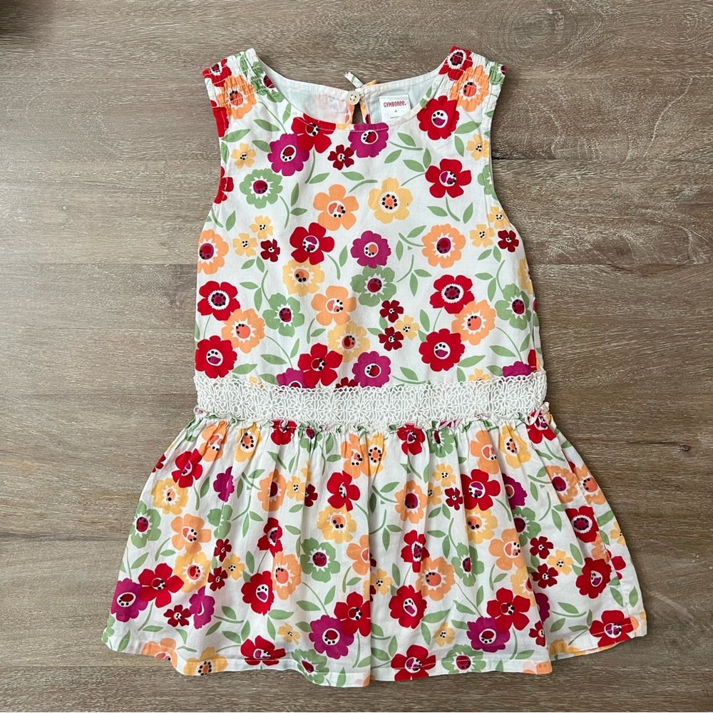 Gymboree Fiesta del Sol Floral Print Crochet-Waist Dress Size 4